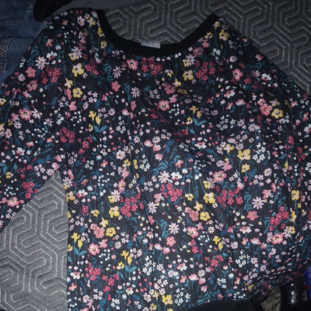 No Boundaries Floral Blouse Black Multicolor